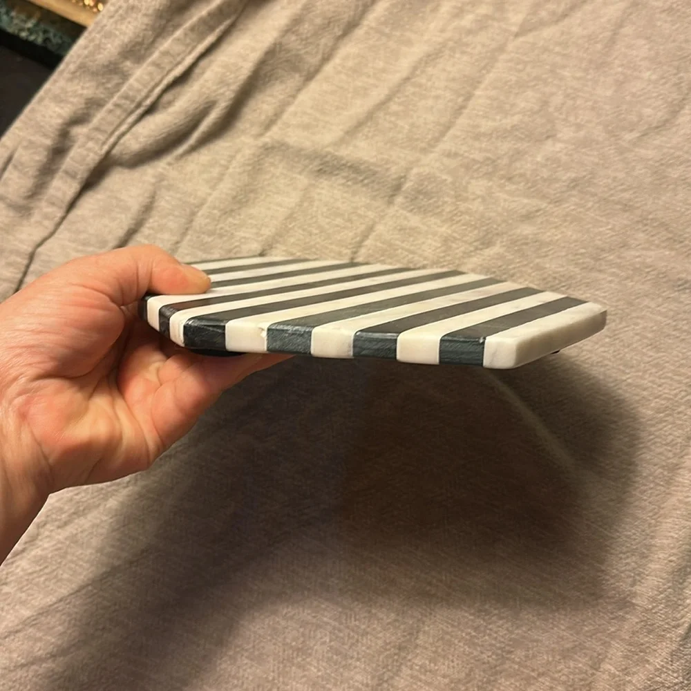 Striped Hexagonal Marble Coaster